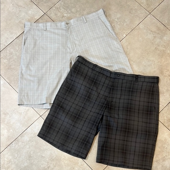 NIKE Size 42 (2 Pair Included) Plaid Shorts Set - Black and Tan - Picture 1 of 9